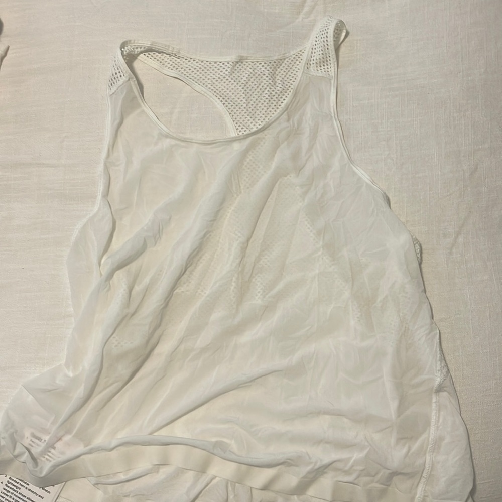 lululemon ready set go white tank size 12